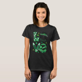 Funny Love Messy Bun Teacher Life St Patricks Day  T-shirt (Voorkant volledig)