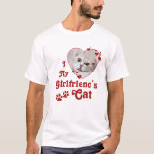 Funny Love My Vriendin Cat Custom Heart Photo T-shirt (Voorkant)