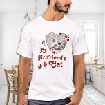 Funny Love My Vriendin Cat Custom Heart Photo T-shirt<br><div class="desc">Wie hou je echt van? Je vriendin of haar kat. Geef het perfecte cadeau aan je vriendje deze Valentijnsdag met dit gekke kattenliefhebber shirt! Een moet hebben voor elke kattenliefhebber, kattemoeder en kattenvader. Een leuke draai op mijn Vriendin, dit shirt citeert: "Ik hou van mijn Vriendin kat" ... Personaliseer je...</div>