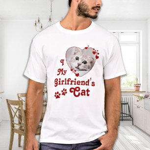 Funny Love My Vriendin Cat Custom Heart Photo T-shirt