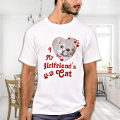 Funny Love My Vriendin Cat Custom Heart Photo T-shirt