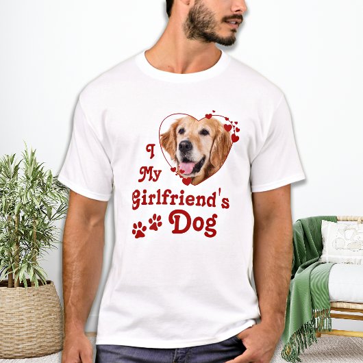 Funny Love My Vriendin Dog Custom Heart Photo T-shirt