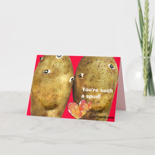 Funny Love Potatoes Valentine Card Feestdagen Kaart (Voorkant)