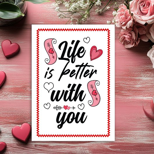 Funny Love Quote Valentine Card for Him Sketch Sty Feestdagenkaart