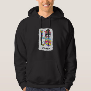 Funny Love Scrub Life Messy Bun Easter Day Christi Hoodie