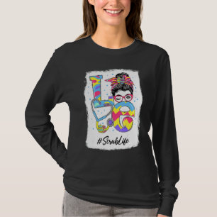 Funny Love Scrub Life Messy Bun Easter Day Christi T-shirt