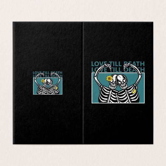 Funny Love Skeleton Jubileum Kaart (Buitenkant ongevouwen)