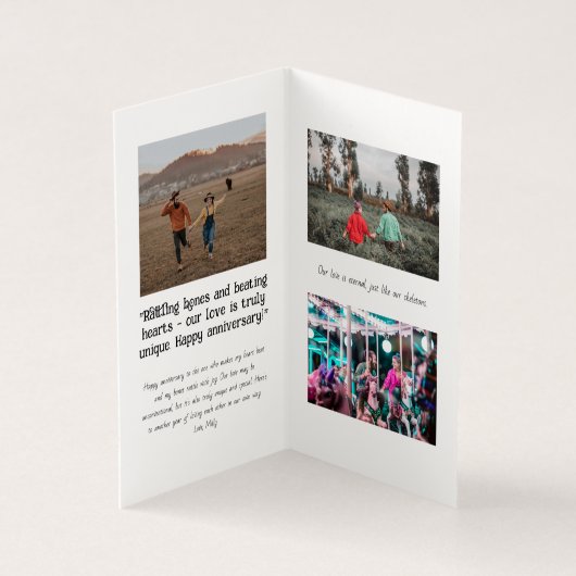 Funny Love Skeleton Jubileum Kaart (Binnen)