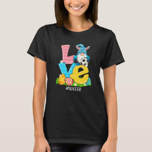 Funny Love Soccer Easter Gnome Egg Hunting Basket T-shirt
