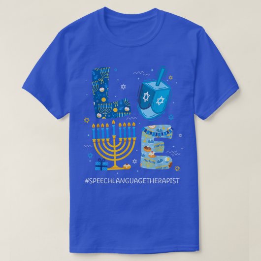 Funny LOVE Speech Language Therapist Menorah Jewis T-shirt (Design voorkant)