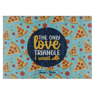 Funny Love Triangle Retro Italiaans Pizza Pattern Snijplank