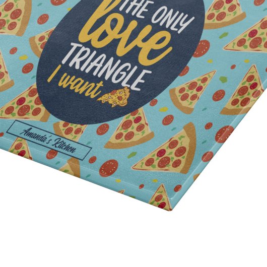 Funny Love Triangle Retro Italiaans Pizza Pattern Snijplank (Hoek)