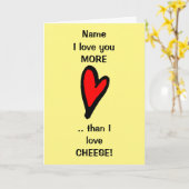 Funny Love You Cheese Valentijnsdag Card Kaart (Gele Bloem)