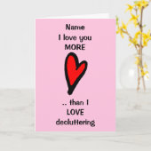 Funny Love you More Valentijnsdag Kaart (Gele Bloem)