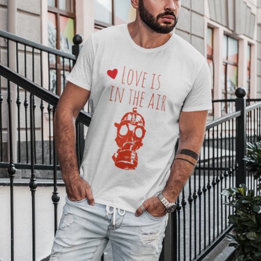 Funny Love zit in Air Gas Mask Anti Valentine T-shirt