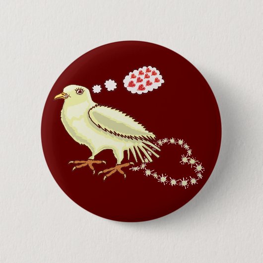 Funny Lovebird Valentijnsdag Dove Ronde Button 5,7 Cm (Voorkant)