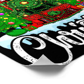 Funny Lover Xmas Lighting Santa Train Christmas  Poster (Hoek)