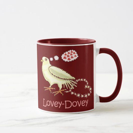Funny Lovey-Dovey Valentijnsdag Dove Mok (Rechts)