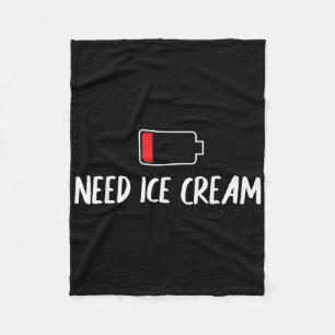 Funny Low Battery Ik heb Ice Cool Summer Tre nodig Fleece Deken