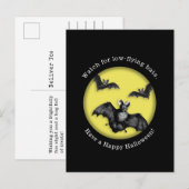Funny Low Flying Bats Happy Halloween Briefkaart (Voorkant / Achterkant)
