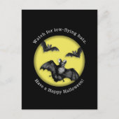 Funny Low Flying Bats Happy Halloween Briefkaart (Voorkant)