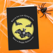 Funny Low Flying Bats Happy Halloween Kaart