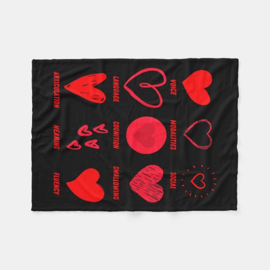 Funny Lsp Speech Language Pathologist Valentines Fleece Deken (Voorkant (Horizontaal))