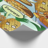 Funny LTCartoons Pineapple Pizza Comic Cadeaupapier (Hoek)