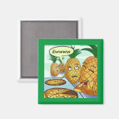 Funny LTCartoons Pineapple Pizza Comic Fridge Magneet (Voorkant / Achterkant)