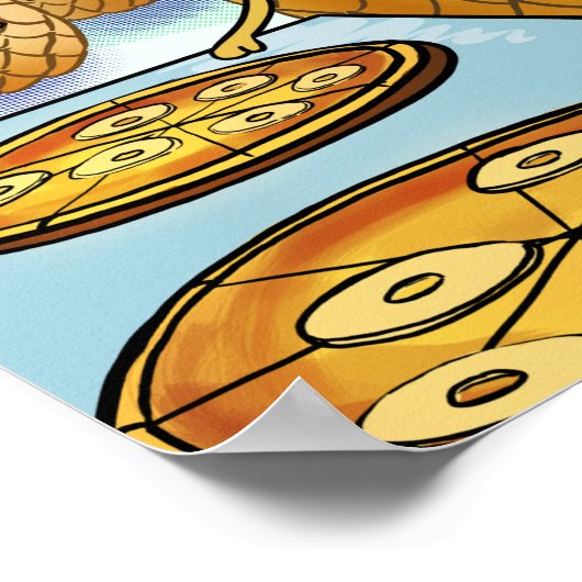 Funny LTCartoons Pineapple Pizza Comic Poster (Hoek)