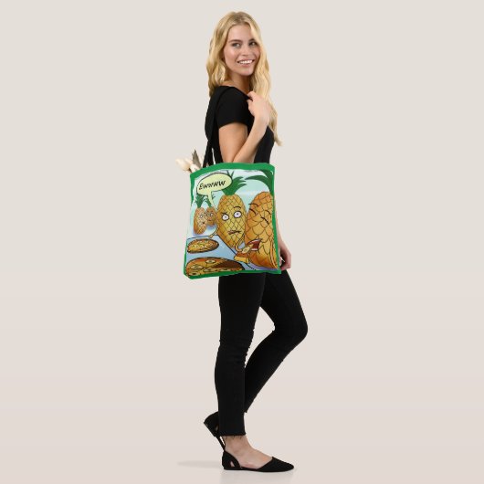 Funny LTCartoons Pineapple Pizza Comic  Tote Bag (Op model)