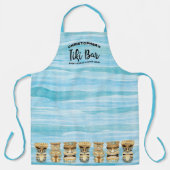 Funny Luau Tiki Bar Beach Barbecue Monogram Naam Schort (Voorkant)
