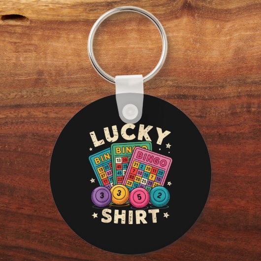 Funny Lucky Bingo Funny Gambling Bingo Player Men  Sleutelhanger (Voorkant)