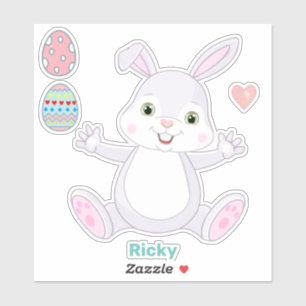 Funny Lucky Bunny en Paaseieren Sticker