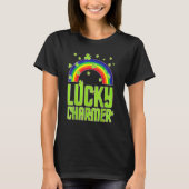 funny Lucky Charmer shamrock charm St patricks day T-shirt (Voorkant)