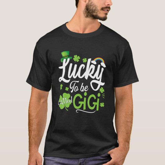 Funny Lucky genaamd Gigi Shamrock St. Patrick T-shirt (Voorkant)