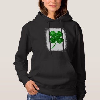Funny Lucky Green Shamrock Leaf Irish Saint Patric Hoodie