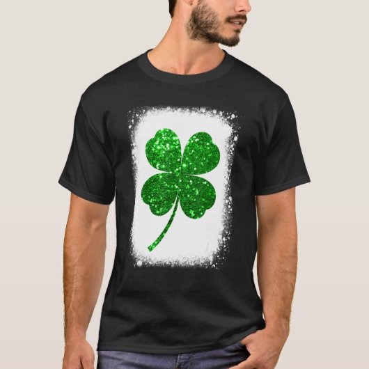 Funny Lucky Green Shamrock Leaf Irish Saint Patric T-shirt (Voorkant)