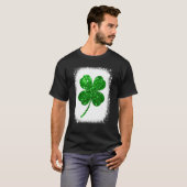 Funny Lucky Green Shamrock Leaf Irish Saint Patric T-shirt (Voorkant volledig)