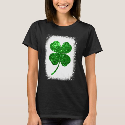 Funny Lucky Green Shamrock Leaf Irish Saint Patric T-shirt (Voorkant)
