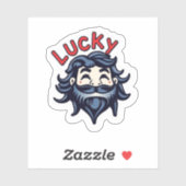 Funny Lucky Lad St Patricks Day Sticker (Vel)