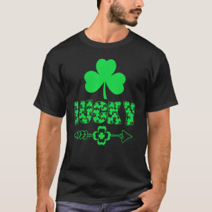 Funny Lucky Shamrock St Patrick's Day Arrow Mannen T-shirt