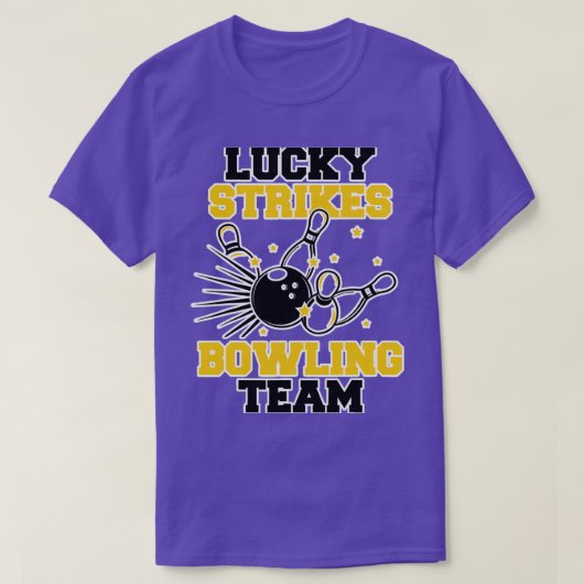 Funny Lucky Strikes Bowling Team T T-shirt (Design voorkant)
