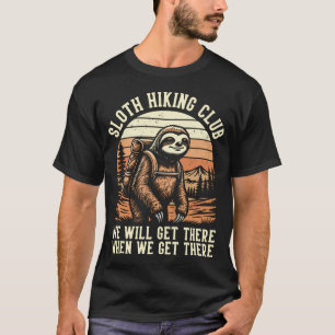 Funny Luiaard Wandelclub Outdoor Wandelaar T-shirt
