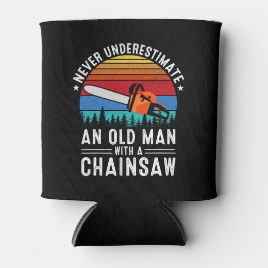 Funny Lumberjack Art Men Dad Chainsaw Arborist Woo Blikjeskoeler (Voorkant)