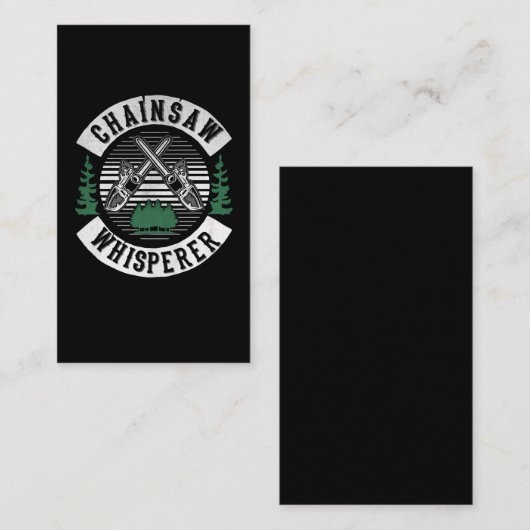 Funny Lumberjack Chainzaazaagwerkster Whisperer Wo Visitekaartje (Voorkant / Achterkant)