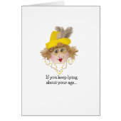 Funny Lying Birthday Lady-kaart (Voorkant)