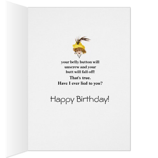 Funny Lying Birthday Lady-kaart (Binnen (Rechts))