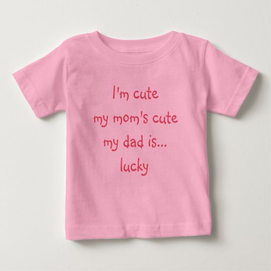 Funny Ma Cute Dad Lucky Girl Shower Pink Tutu (Voorkant)