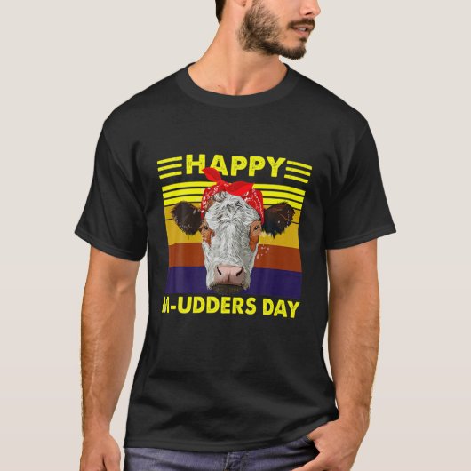 Funny Ma Koe Happy M-Udders Day Heifer Farmer T-shirt (Voorkant)